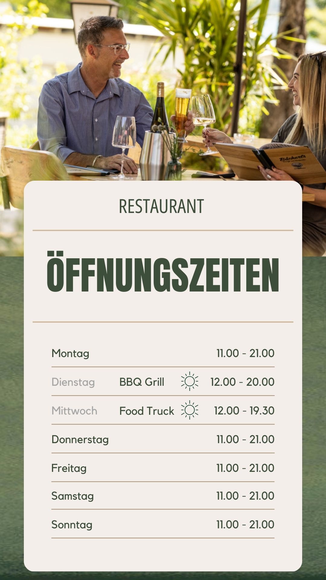 Restaurant Bacherls Offnungszeiten September Oktober 2024 DE